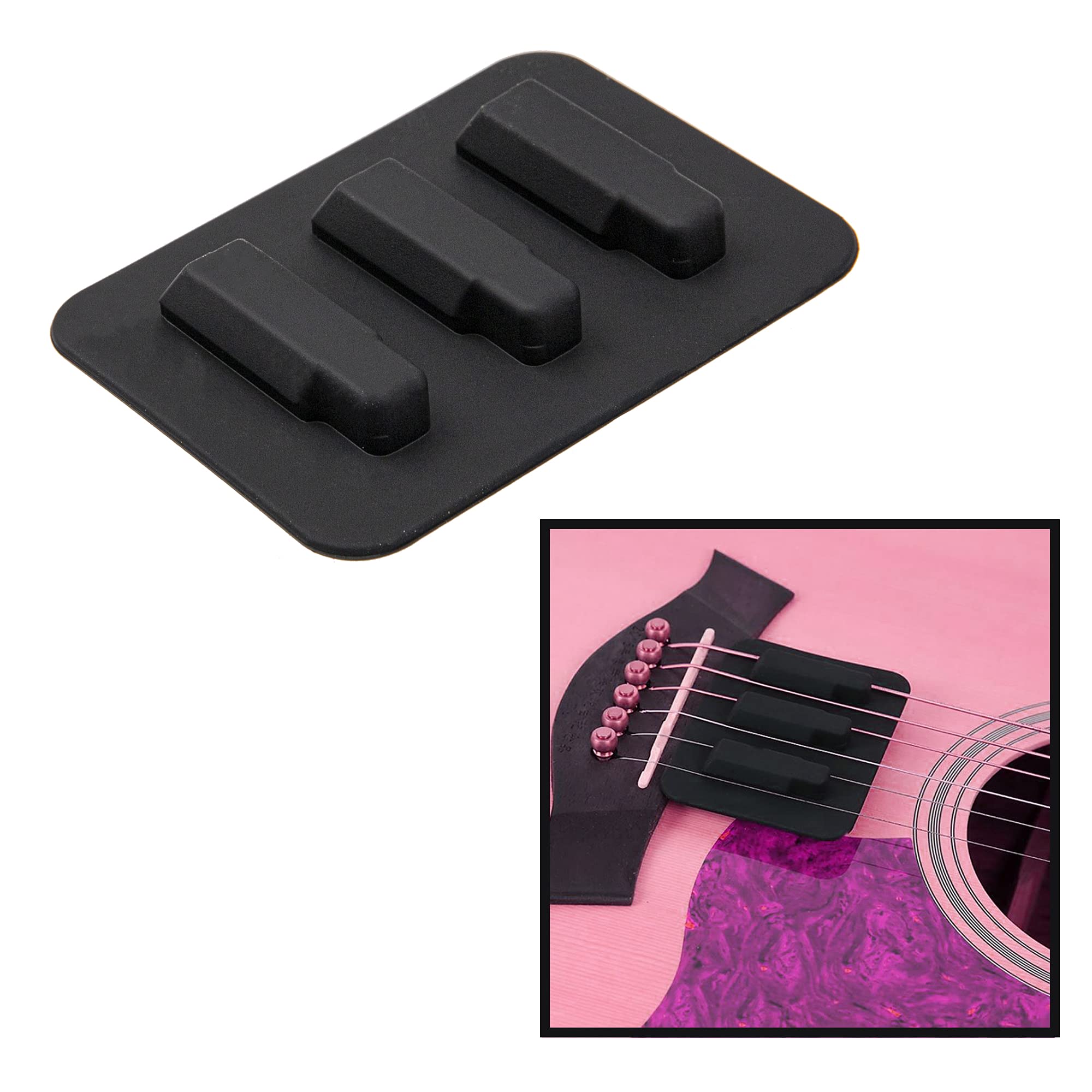 2Pcs Yootones Guitar Practice Mute Rubber Guitar String Silencer Compatible with Acoustic Classical Guitar Ukulele Folk Guitar G